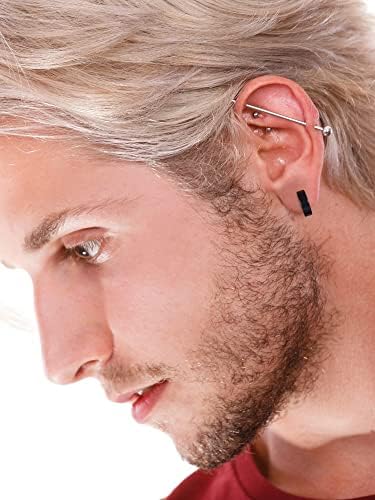 מאדר 8 חתיכות ללא פירסינג עגילי אוזן קליפ מזויף אוזן חישוקים עבור גברים ונשים, נירוסטה, 4 צבעים
