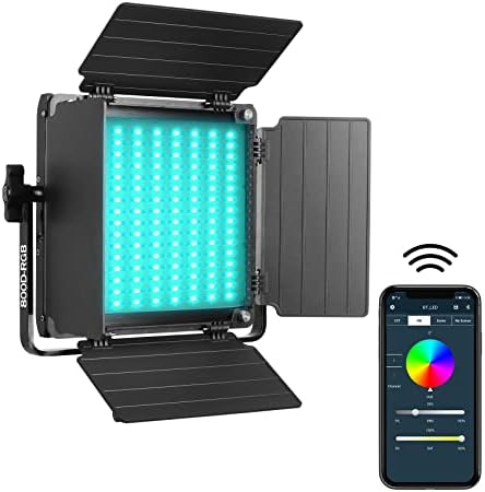 GVM RGB LED LED אור וידאו, תאורת צילום 800D עם בקרת אפליקציות, אור וידאו עבור סטודיו בחוץ YouTube, אור וידאו לוח LED