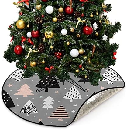 עץ חג המולד מסוגנן של CUPADA מחצלות עץ חג המולד חצאית עץ אטום למים, עץ חג המולד מעמד מגש מגש מגן על רצפת כרית לקישוט מסיבות