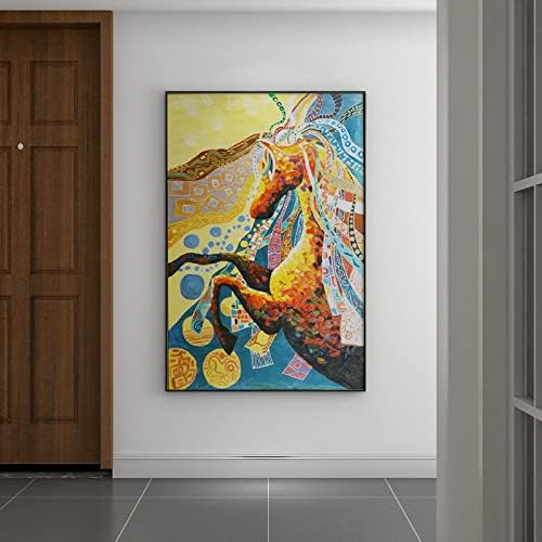 סלון ספה רקע ציור דקורטיבי ציור שמן ציור יד-ארט-אמנות חיה זברה צבעונית צביעה תלייה גדולה כניסה מינימליסטית מודרנית