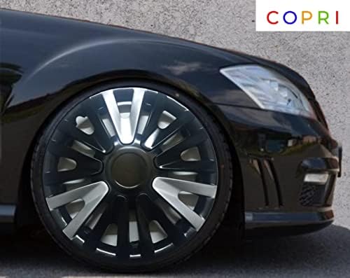 סט קופרי של כיסוי גלגלים בגודל 14 אינץ ', Hubcap שחור-כסוף, הצמד-און-און, טויוטה סיינה טריקס מטריקס Avensis Lexus Celica