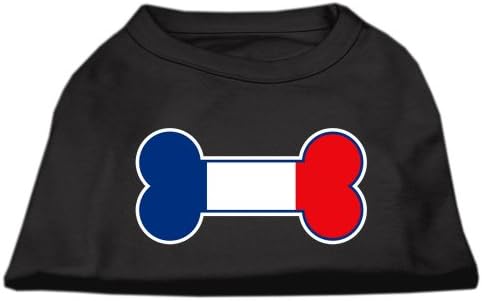 מיראז ' מוצרים לחיות מחמד עצם בצורת צרפת דגל מסך הדפסת חולצות שחור