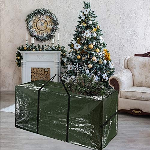 תיק אחסון עץ חג המולד טופארקה מתאים לעצי ארטיפיציה עד 9 רגל 65 איקס 15 איקס 30 שקיות העברה גדולות במיוחד, ירוק עמוק
