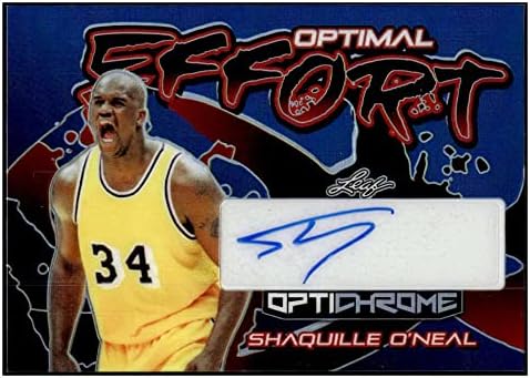 Shaquille O'Neal Auto 2022-23 Leaf Optichrome 1/4 מאמץ אופטימלי חתימת לייקרס Magic MT-MT+ NBA כדורסל