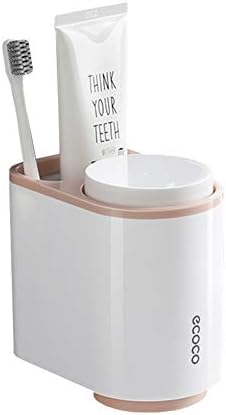 מחזיק שיניים LXYDD מחזיק משחת שיניים משחת שיניים מוגדר למברשת שיניים רכוב על קיר אמבטיה ומברשת שיניים מארגן