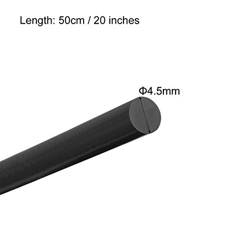UXCell 2PCS מוט עגול פלסטיק 3/16 אינץ 'דיא אורך 20 אינץ