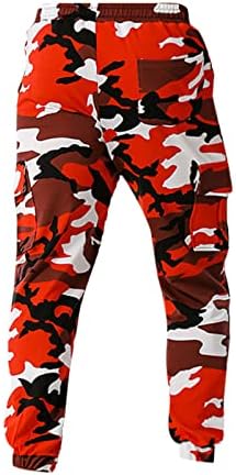מכנסיים של מכנסיים של ymosrh אופנה טלאים לגברים הסוואה מכנסי ריצה
