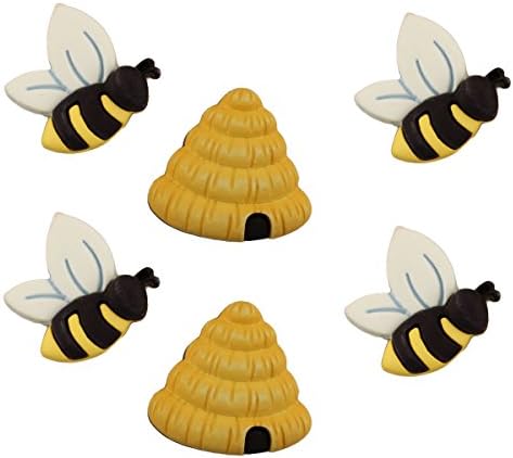 כפתורים בשפע של כפתורי מלאכה ותפירה של אביב האביב - דבורים עמוסות - סט של 3 קלפים