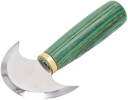 Trjgtas עור סכין עגול סכין חצי מעגל יד ביד ירוק ירוק כפול דו צדדי קטן דו צדדי ידית מלוטשת חותכת גילוף טולולרי עגול