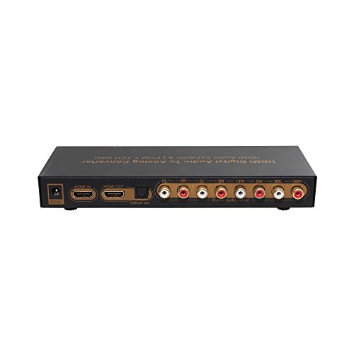 LPCM 7.1CH HDMI Audio Converter.Suports צבע עמוק 12 סיביות מלא HD, 3D ו- 4K2K Video.uses 24BIT /192KHz DAC.Support רב-ערוצי