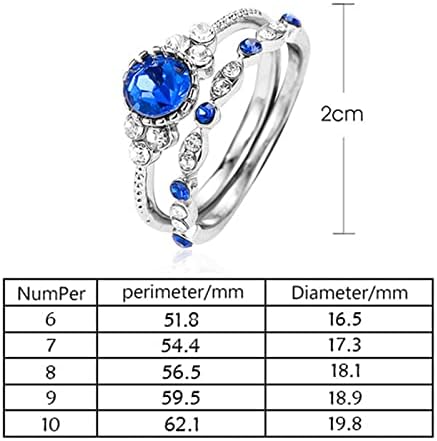 2023 אירוסין נשים חדשות 2 חלקים סט יחיד של ערכות מתנה הצעה טבעת טבעת כלה כולה טבעת רטרו אירוס