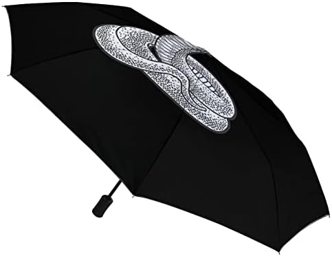 מטריית נסיעות קוברה-נחש אטומה לרוח 3 קפלים מטרייה מתקפלת אוטומטית פתוחה לגברים נשים