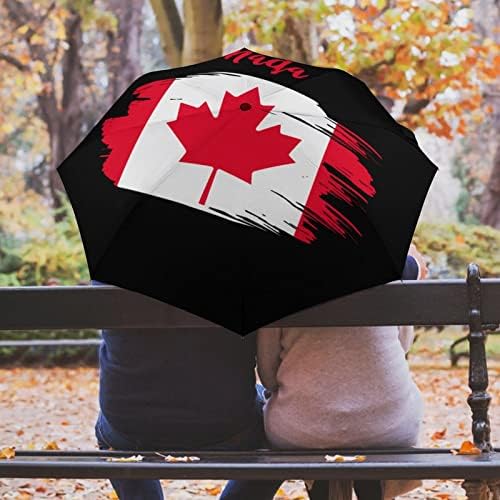 דגל קנדה 3 קפלים מטריית נסיעות נגד אולטרה סגול מטריות אטומות לרוח מטרייה פתוחה אוטומטית אופנתית