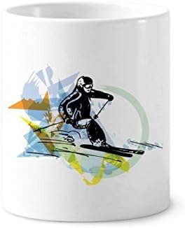 ספורטאי חורפי ספורט חופשי סקי סקי בצבעי מים מברשת עט ספל ספל קרמיקה עמד