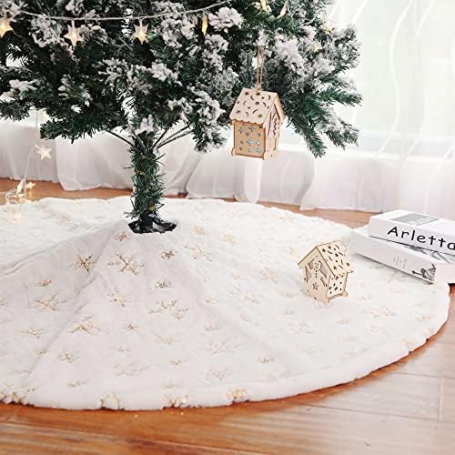 חצאית עץ חג המולד לבן, חצאיות עץ עץ חג המולד פרווה, 48 אינץ