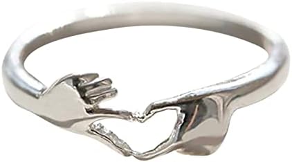 2023 חדש לבת שלי טבעת טבעת כסף עם לב פתוח לטבעות לב אצבע ליידי לנשים מיוצרות באהבה טבעת ורדים וינטג '