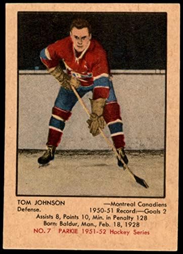 1951 Parkhurst 7 טום ג'ונסון מונטריאול קנדינס NM Canadiens