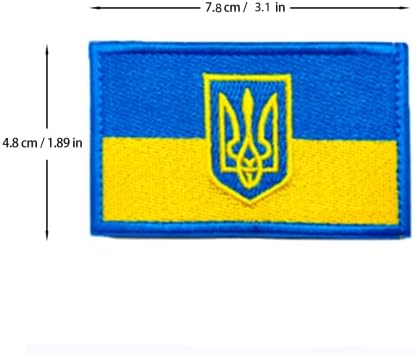 3 PCS טלאי תג דגל אוקראינה, תגיות סמל מורל טקטי רקומות, אטב וו וולאה עבור מעילי תרמיל כובעים שרוולי מעיל אחידים כובע 3 x2
