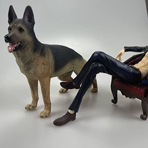 Nakimo כלב ריאליסטי פסלון רועה גרמני איור 8 פסל בעלי חיים פלסטיים גדולים דגם חיים פסל בעלי חיים.
