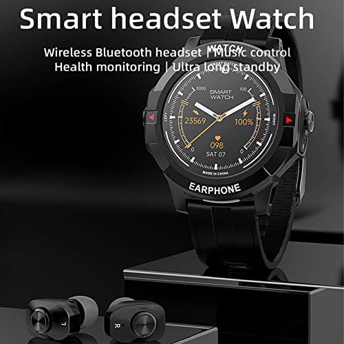 שעון חכם עם אוזניות Bluetooth, סטריאו לאוזניות אלחוטיות, 1.28 במסך HD נוגע, שיחה, שעון כושר עם לחץ דם