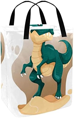 סל כביסה מתקפל בהדפס דינוזאור, סלי כביסה עמידים למים 60 ליטר אחסון צעצועי כביסה לחדר שינה בחדר האמבטיה במעונות