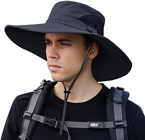 Hillmill Wide Brim כובע שמש לגברים/נשים, אטום מים אטומים דלי כובעי דלי UV הגנה על דיג/טיולים