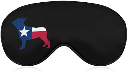 דגל בולדוג צרפתי טקסס ישן מסכת עיניים מכסה עיניים חמוד גוון עטיפה לילה מצחיק עם רצועה מתכווננת לגברים נשים