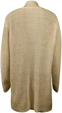 סוודר מזדמן של RMXEI צבע אחיד בצבע אחיד באורך אמצע סוודר עם שרוולים ארוכים
