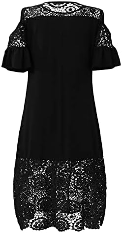 פוביגו שושבינה שמלות, פעמון שרוול בתוספת גודל טוניקת שמלה לנשים אופנה עבודת אביב סירת צוואר שלג מוצק צבע