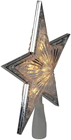 קורט אדלר 10.5 טופר עץ חג המולד של כוכב כסף מואר - אורות ברורים