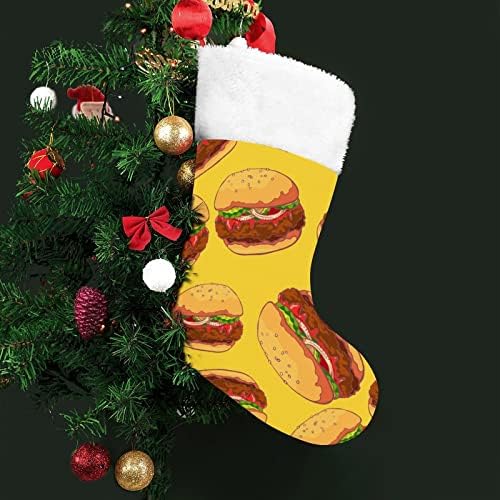 המבורגר בקר טעים גרבי חג המולד של גרבי חג המולד שקית מתנה לחג משפחתי עץ עץ קישוטי תלייה קישוטים