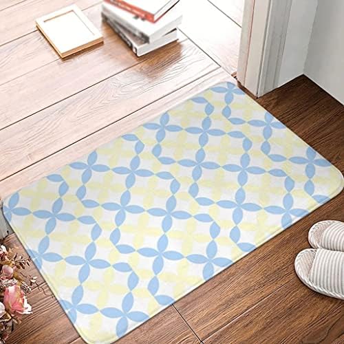 SDFGH דפוסים צהובים וכחולים פוליאסטר שטיח שטיח שטיח שטיח כרית כף רגל לא החלקה על מטבח כניסה לחולק