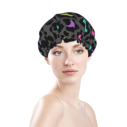 נשים לשימוש חוזר כובע שיער שולי שיער נמר אפור אפור פופולרי שכבות כפול