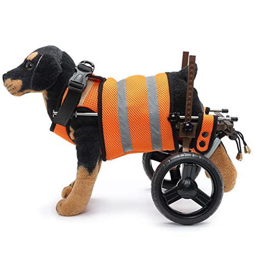 כלב 2 סיבוב כסא גלגלים, רצועות רפלקטיביות משודרגות ניידות כסאות גלגלים לשיקום חיות מחמד עמיד לכלבים