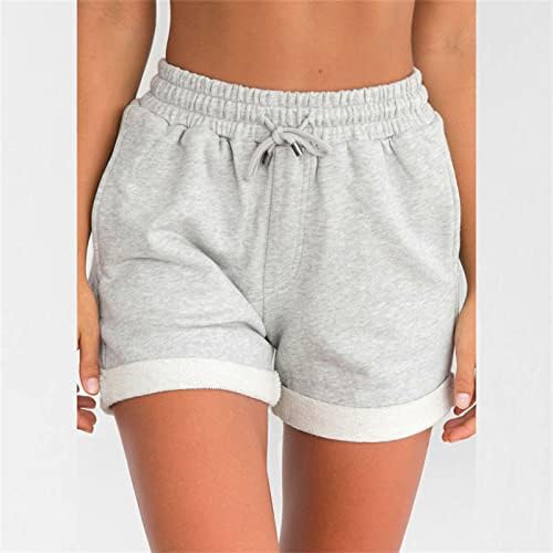 מכנסי פשתן ארוכים של Miashui נשים נשים קיץ חוף מכנסיים קצרים ג'וניור מכנסי שולי מקופלים מכנסיים מתאימים רופפים