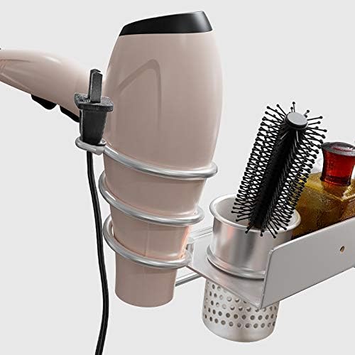 מארגן דלפק אמבטיה של PowMax, מתלה מדף מגבות של מחזיק שיער, אחסון מוצרי טיפוח מברשות שיניים