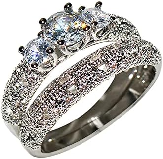 MMKNLRM גבירותיי אופנה חתונה טבעת יהלום הצעה לאירוסין טבעת טבעות שרף טבעות שרף