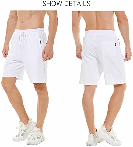 מכנסיים קצרים לגברים של יונדובופ שרוך כותנה מזדמן מכנסי ספורט מותניים אלסטיים עם כיסי רוכסן