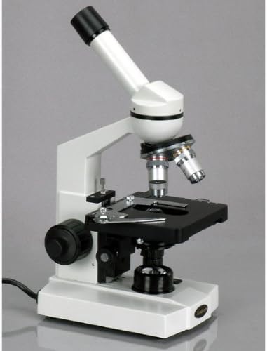 AMSCOPE M600C-E1 תרכובת דיגיטלית מיקרוסקופ מונוקולרי, WF10X ו- WF25X עיניים, הגדלה של 40X-2500X, Brightfield, תאורת טונגסטן,