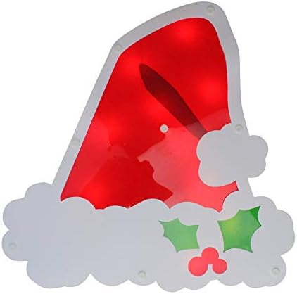 השפעה 12.5 כובע סנטה כובע מואר ואדום מוארים צללית חלון חג המולד