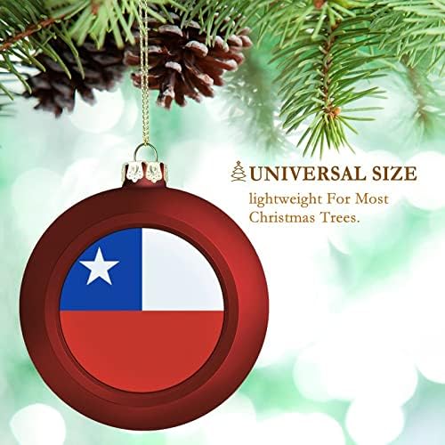 קישוטים לכדור צ'ילה, קישוטי אומות דגל חג המולד, דגל צ'ילה קישוטי פלסטיק לעץ חג המולד עיצוב השנה החדשה עיצוב חג