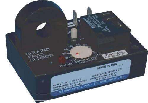 CR Magnetics CR7310-LH-24D-660-B-CD-TRC-I ממסר חיישן תקלות קרקע עם טריאק עם אופטויסול, מעבר אפס ושנאי פנימי, 24 VDC,
