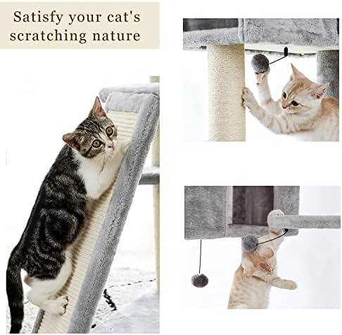 חתול חתלתול גרוד עץ עם צעצוע עכבר למעלה רמת מיטת עבור מרגיע רך שינה שריטה סיסל למשחק