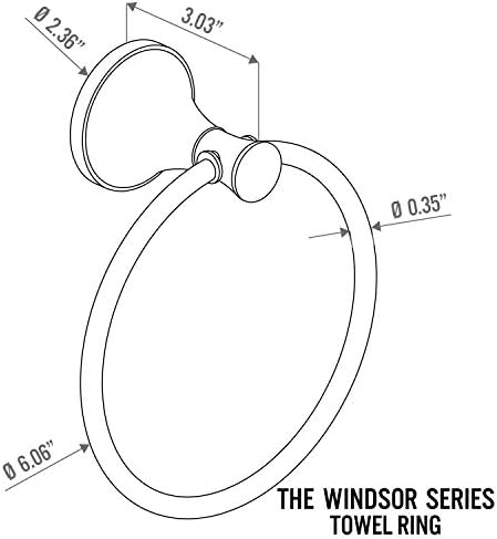 מגבת ווינדזור מחזיק טבעת חומרה חומרה אביזר אמבטיה, שחור