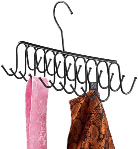 קולב מתלה עניבת חגורה קולב מתכת נשלף עם ווים מגבות חגורה מגבות מחזיק מארגן מארגן אחסון שטח שטח, 20 ווים, 12 x 4