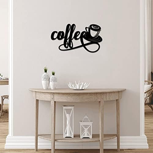 Alioyoit שלט מתכת קפה קפה קפה שלט קפה עיצוב קפה קיר מפלדה מותאמת אישית קיר מתכת חתוך תלייה עם חורים קישוט