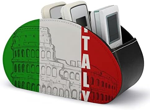 קולוסיאום רומאי נגד דגל איטליה טלוויזיה טלוויזיה בשלט רחוק של שלט רחוק תיבת מארגן אחסון עם 5 תאים לשולחן העבודה של המשרד
