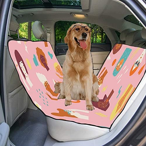כלב מושב כיסוי מותאם אישית איור סגנון אופי חמוד הדפסת רכב מושב מכסה לכלבים עמיד למים החלקה עמיד רך לחיות מחמד רכב