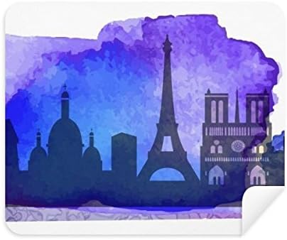 צרפת פריז אייפל מגדל כחול בצבעי מים ניקוי בד מסך מנקה 2 יחידות זמש בד