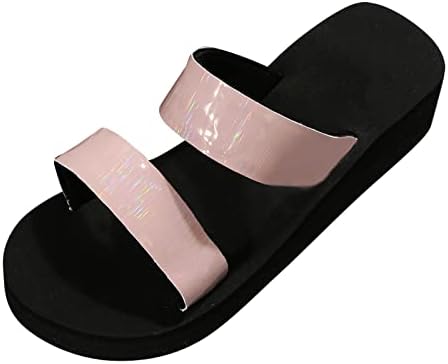 סנדלי ייווו לנשים קיץ קז'ן סמיך נעלי בית תחתיות עבה אופנה סנדלי טריז נוחים מחליקים על סנדלי מסיבת חוף